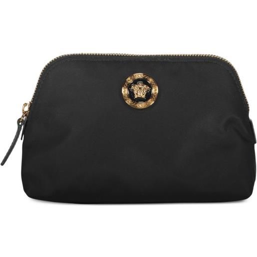 Versace trousse make up con placca logo - nero