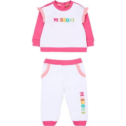 Missoni Kids tuta sportiva con ruches - bianco