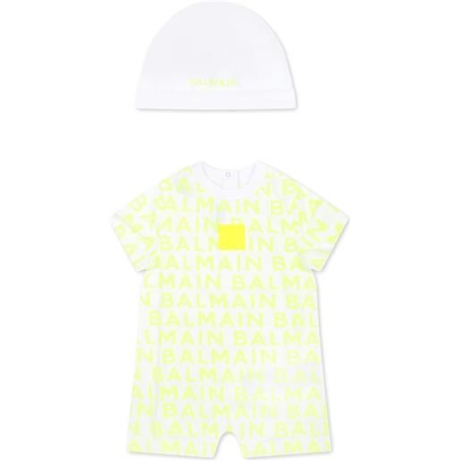 Balmain Kids set di 2 tutine con stampa - giallo