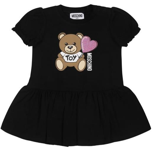 Moschino Kids abito corto con stampa teddy bear - nero