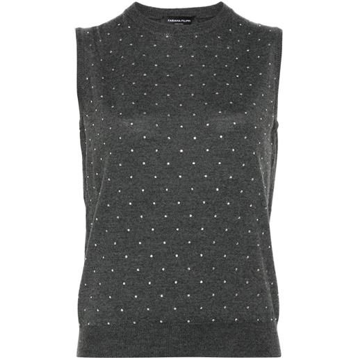 Fabiana Filippi top con strass - grigio