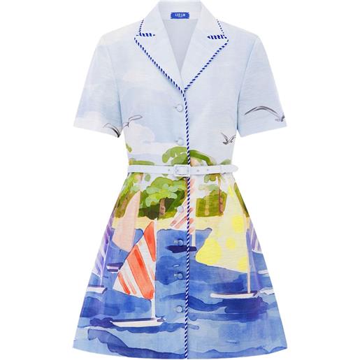 Leo Lin abito corto brigitte con stampa - blu