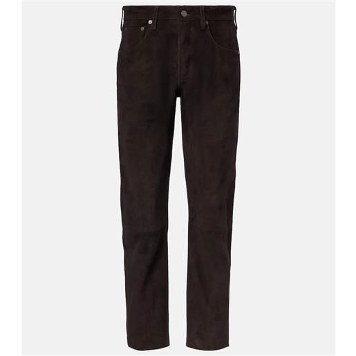 Citizens of Humanity pantaloni winslow in suede a vita bassa