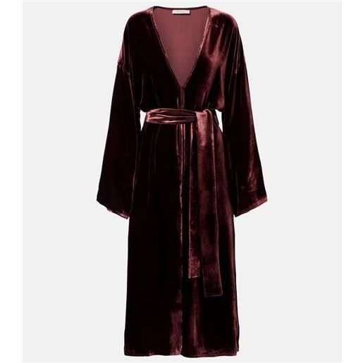 Asceno abito midi in velluto con cintura