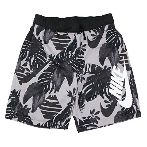 Nike b nsw woven short aop bambino, black/white, xs