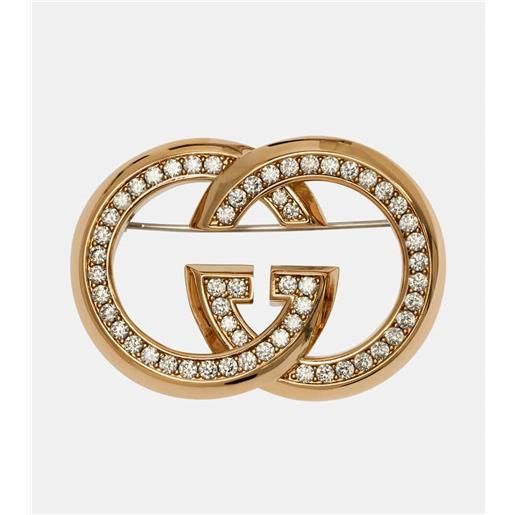 Gucci spilla interlocking g decorata