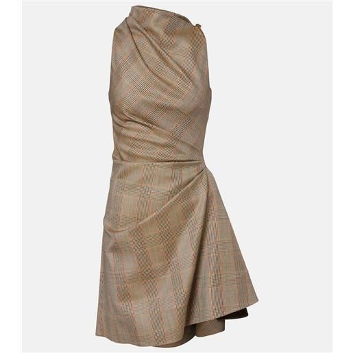 McQueen miniabito in lana a quadri principe di galles