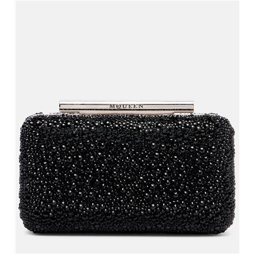 McQueen clutch t-bar small con cristalli