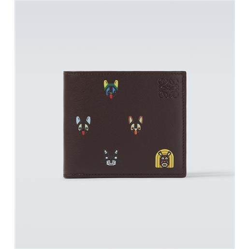 Loewe x louis wain - portafoglio in pelle con stampa