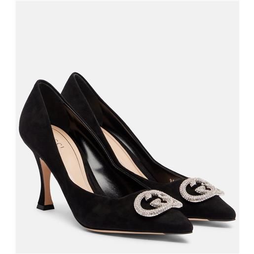 Gucci pumps alicia 85 in suede con cristalli