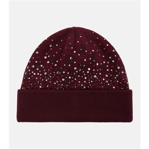 Gucci berretto in lana gg con cristalli