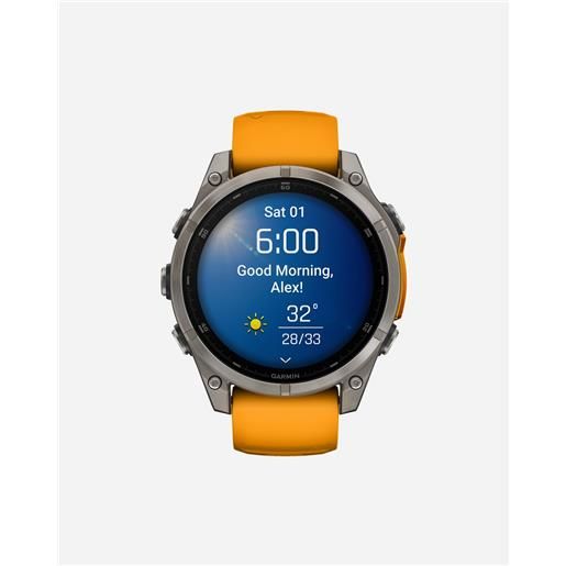 Garmin fenix 8 amoled 47mm sapphire - orologio multifunzione - arancione