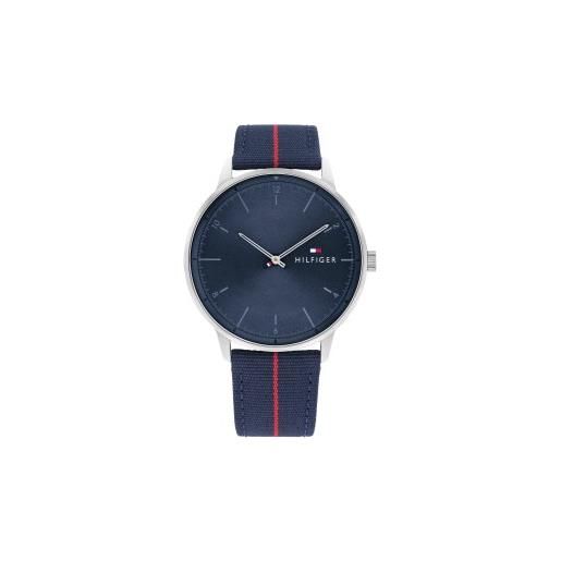 Tommy Hilfiger per uomo. 1791844 orologio analogico in acciaio marino [3084565], casual, nylon, bracciale di corda, navy