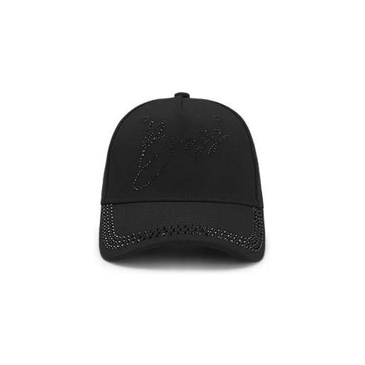 BOSS cappellino da equitazione con logo in cristallo, nero