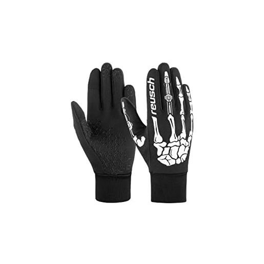 Reusch ashton touch-tec - guanti sportivi unisex per bambini, extra traspiranti, per uso quotidiano, 5,5, colore: nero