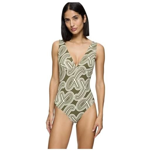 Triumph flex smart summer op 05 pt, costume da bagno intero da donna, green - light combination, 
