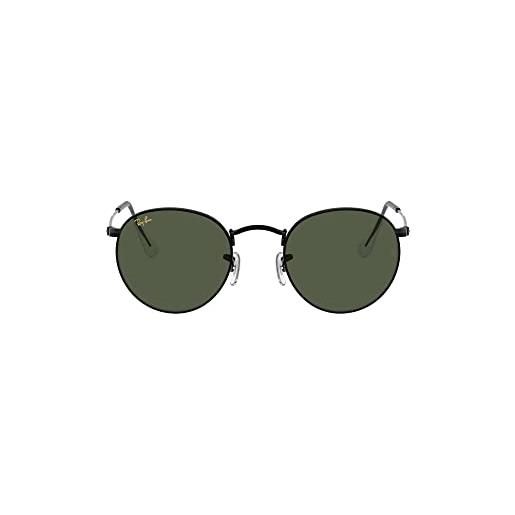 Ray-Ban rb3447 round metal occhiali, nero, 53 unisex-adulto