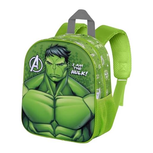 Marvel hulk rage-zainetto 3d elite, verde, 25 x 30 cm, capacità 7 l