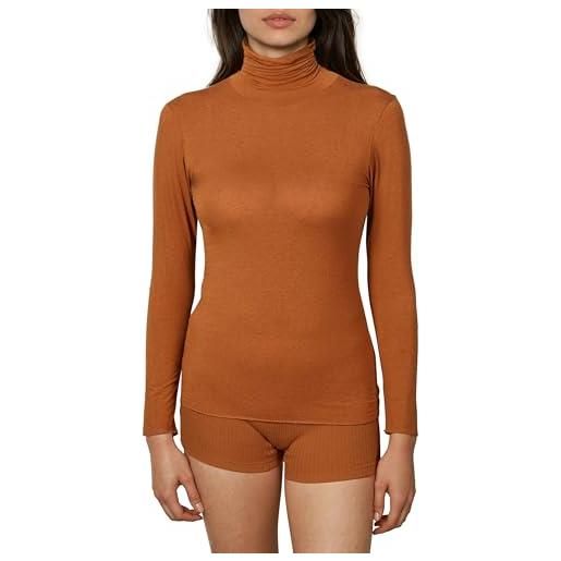 EGI dolcevita donna manica lunga modal cashmere liscio elegante caldo invernale made in italy, art. 5248 (it, testo, s, m, regular, regular, rosa antico)