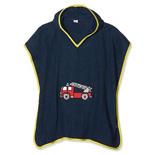 Playshoes poncho in spugna per bambini, asciugamano da accappatoio unisex - bambini e ragazzi, vigili del fuoco, s (bis ca. 4 jahre)