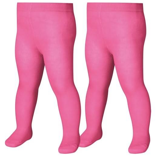 Playshoes collant unisex - bambini e ragazzi, confezione doppia rosa, 98-104