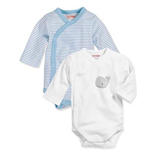 Playshoes avvolgere il corpo, body per neonato unisex - bambini e ragazzi, bleu 1/1 braccio confezione da 2 balene, 62