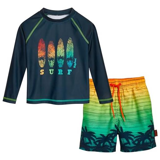 Playshoes zweiteiler lang costume a maglietta, set da surf a maniche, 134/140 cm bambini e ragazzi