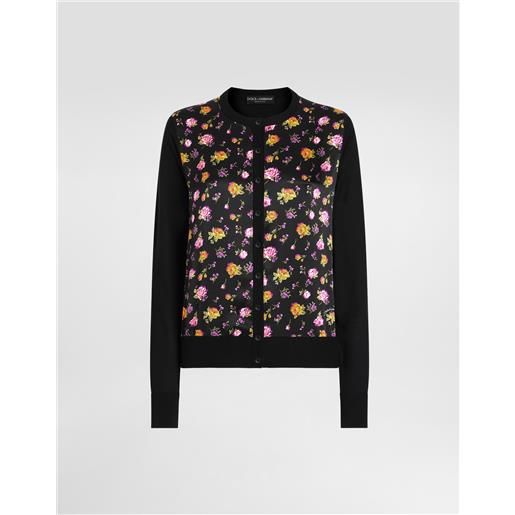 Dolce & Gabbana cardigan in raso stampa fiori