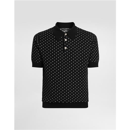 Dolce & Gabbana maglia polo con lavorazione micropunto