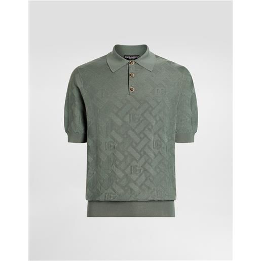 Dolce & Gabbana maglia polo in seta con lavorazione micropunto