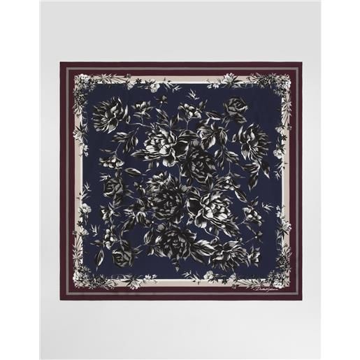 Dolce & Gabbana foulard 70x70 in seta stampa peonie