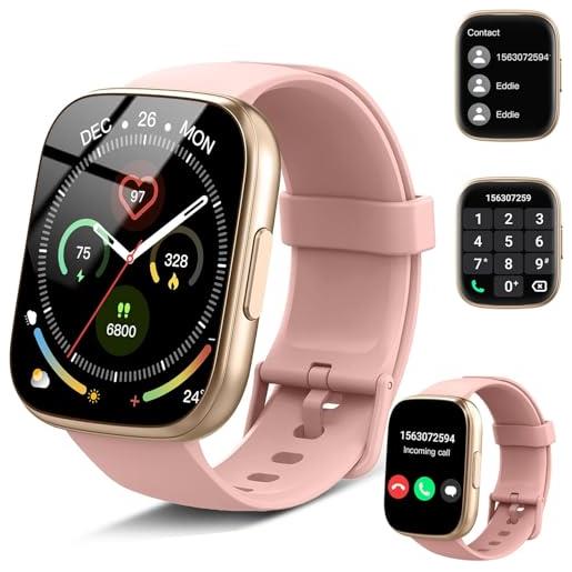 Poounur smartwatch uomo donna 1.95 smartwatch con chiamata bluetooth, fitness tracker con cardiofrequenzimetro/monitor del sonno, 112+ modalità sport orologio fitness ip68 impermeabile orologio sportivo