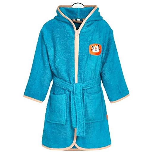 Playshoes morgenmantel accappatoio, verde, 122-128 unisex-bambini e ragazzi