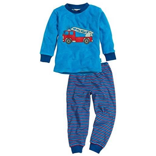 Playshoes pigiama due pezzi in spugna, set pigiama unisex - bambini e ragazzi, vigili del fuoco, 98