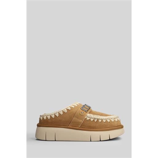 Mou slipper-mule bounce clog in camoscio marrone
