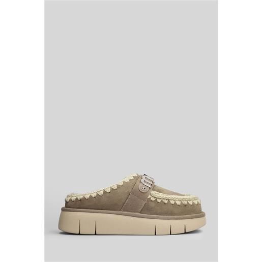 Mou slipper-mule bounce clog in camoscio grigio