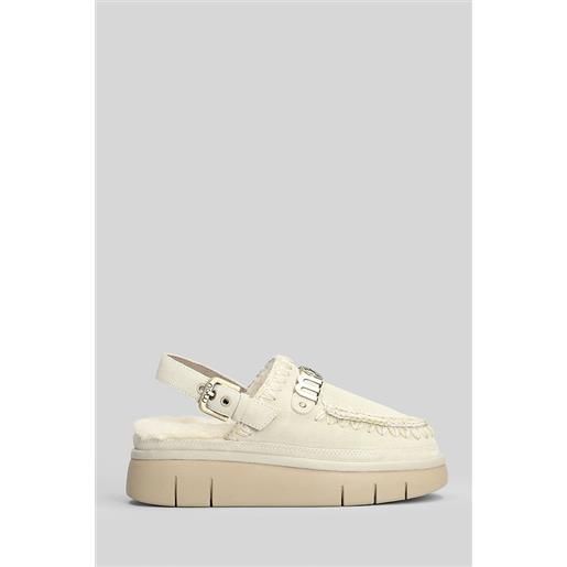 Mou slipper-mule bounce clog in camoscio grigio