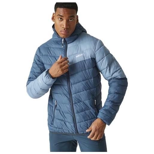 Regatta men's hooded jacket giacca imbottita con cappuccio hill. Pack ii packaway da uomo, moonlight denim/coronet blue, xl