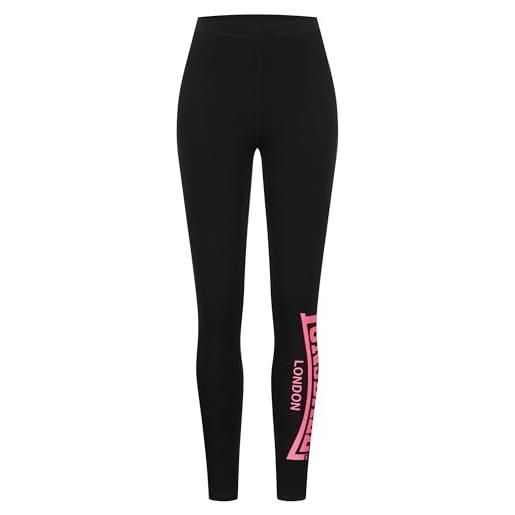 Lonsdale london merridge donna leggings nero l 92% cotone, 8% elasthane skinny