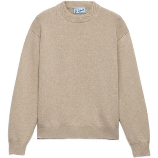 Prada maglione con logo - toni neutri