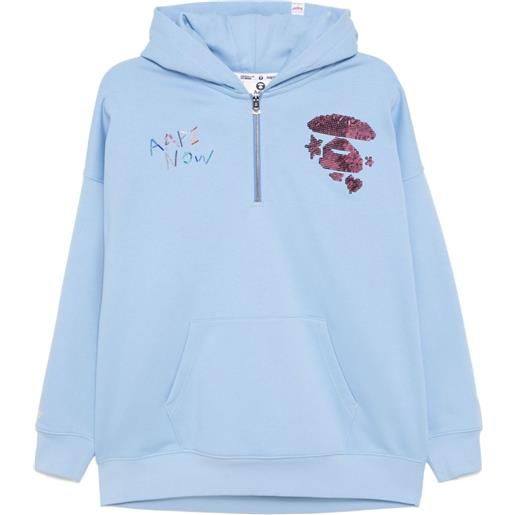 A BATHING APE® felpa con paillettes - blu