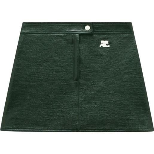Courrèges minigonna reedition con bottoni - verde