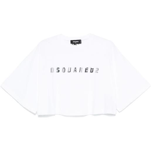 DSQUARED2 t-shirt crop - bianco
