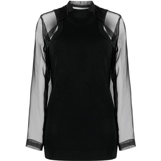 sacai canotta con design a strati - nero