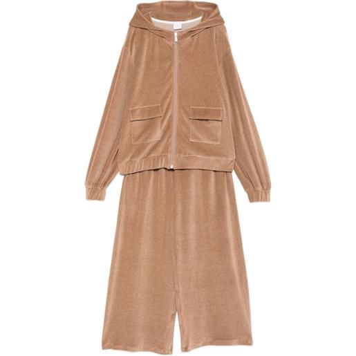 Eleventy Kids tuta sportiva con cappuccio - marrone