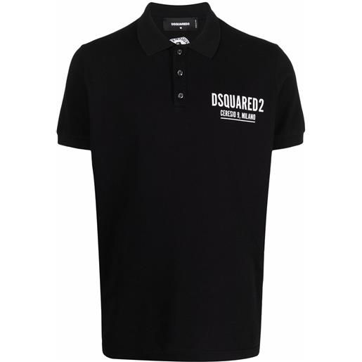 DSQUARED2 polo con stampa - nero