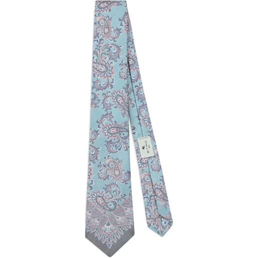 ETRO cravatta a fiori jacquard - blu