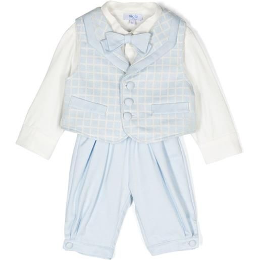 Siola set top e pantaloni bicolore - blu