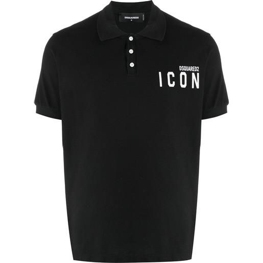 DSQUARED2 polo con stampa - nero