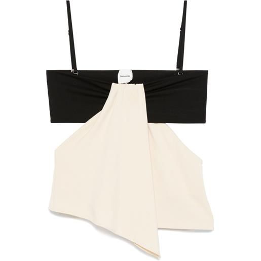 Nanushka top drappeggiato - nero